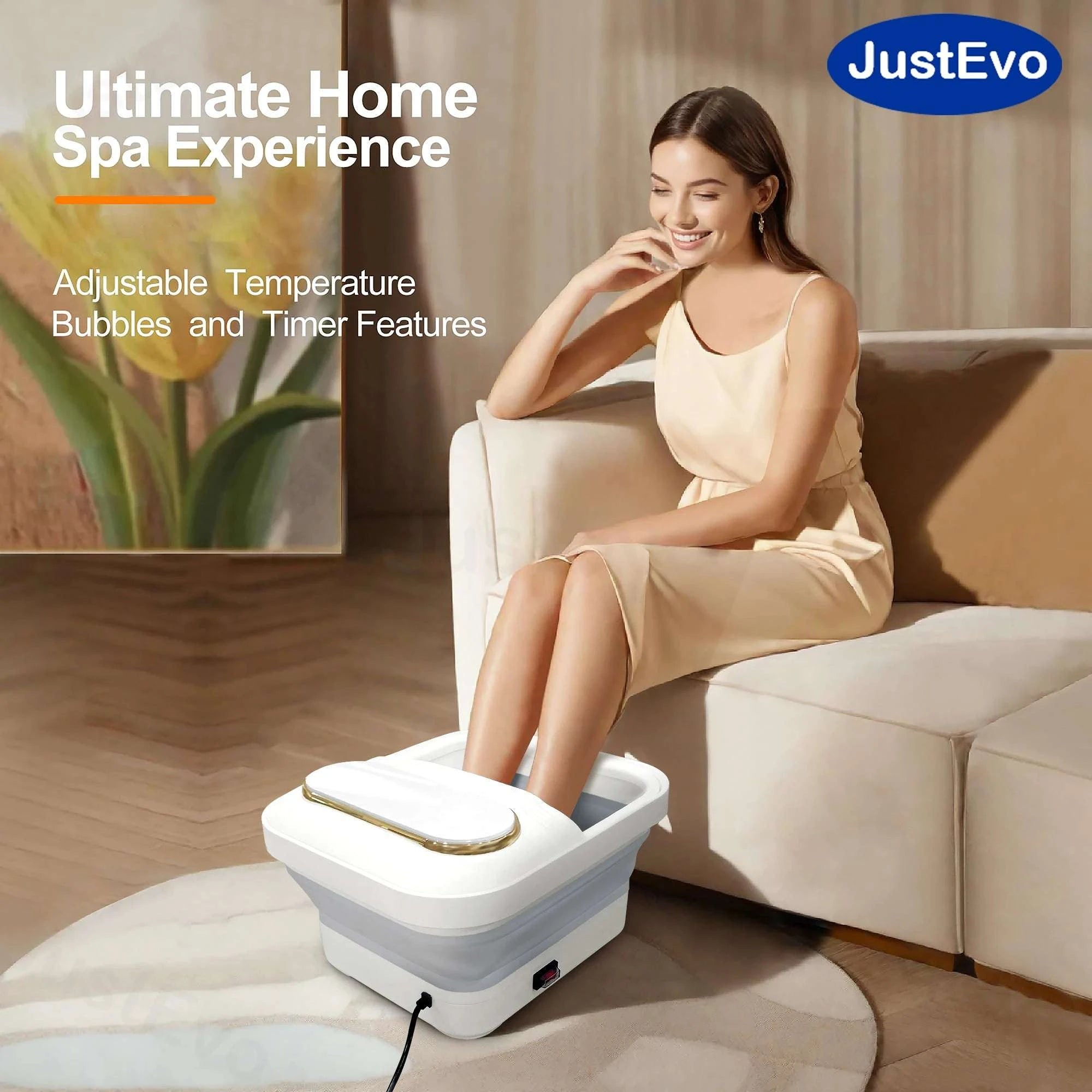 Foldable Foot Bath Tub for Relaxing Soaks at Home or Travel-