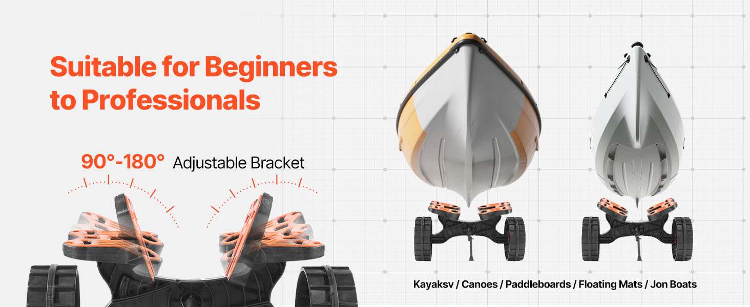 Foldable Kayak Cart with 10" Solid Tires & 300 lb Capacity-300 lbs / United States