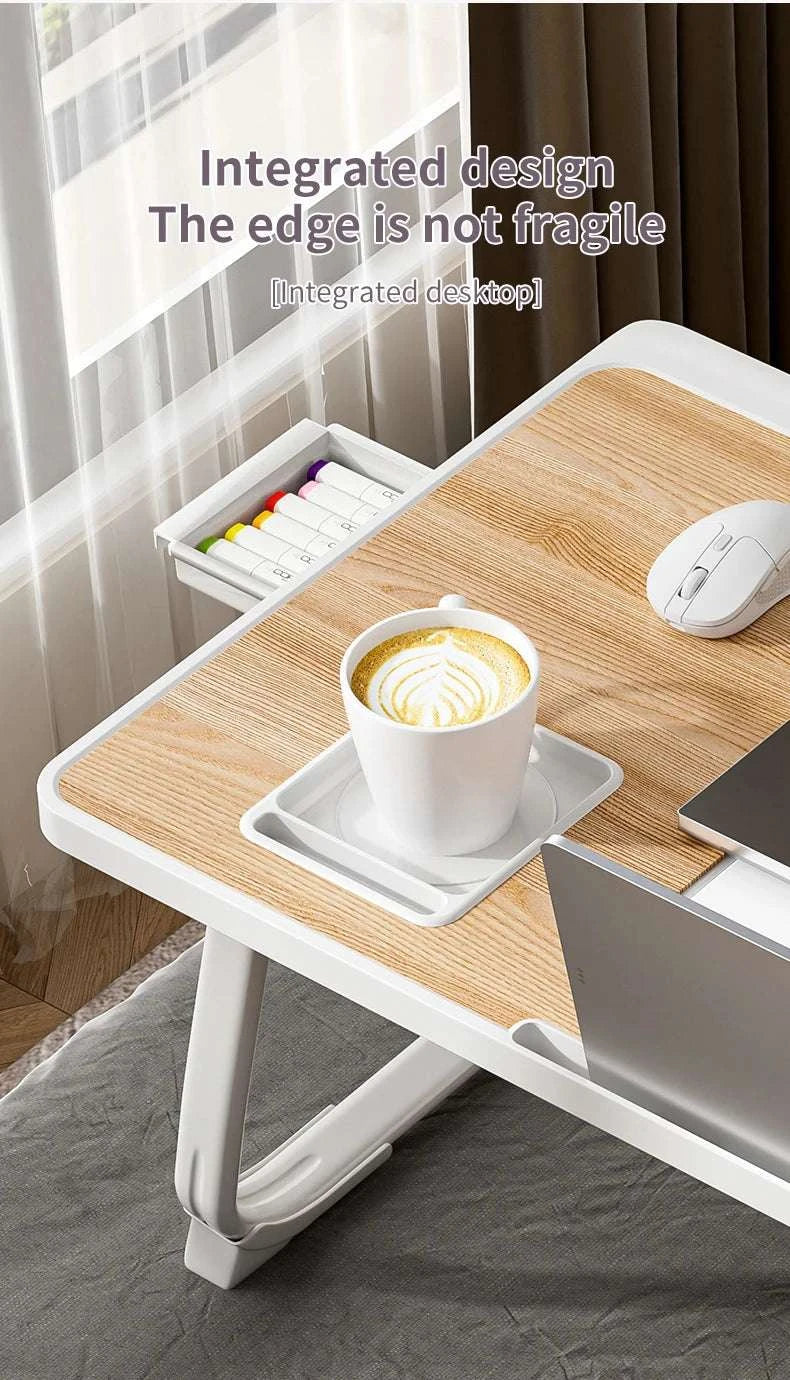 Foldable Laptop Desk with Drawers – Adjustable Reading & Bed Tray-TQUC4060PK / United States