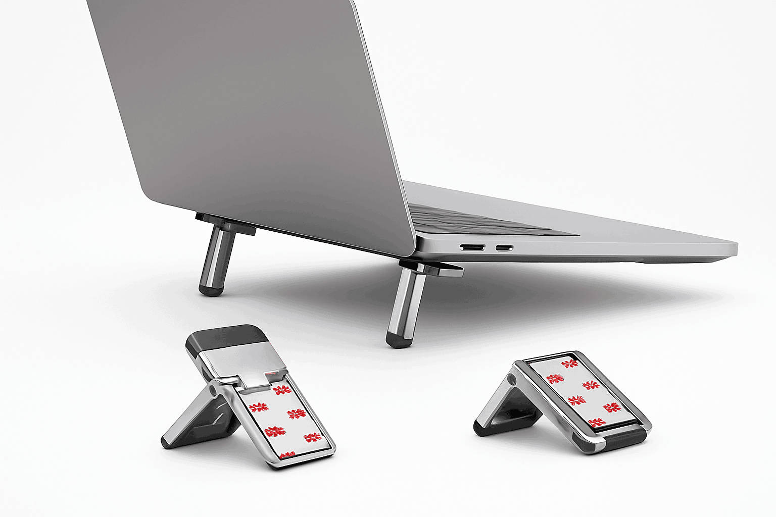 Foldable Laptop Stand Adjustable Cooling Riser-Grey