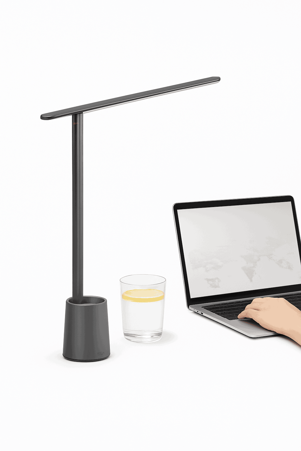 Foldable LED Desk Lamp with Auto Dimming & Eye-Care Light-White No Adapt / WHITE / L|0-5W