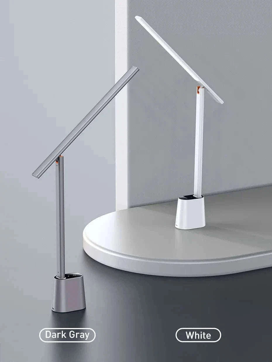 Foldable LED Desk Lamp with Auto Dimming & Eye-Care Light-White No Adapt / WHITE / L|0-5W
