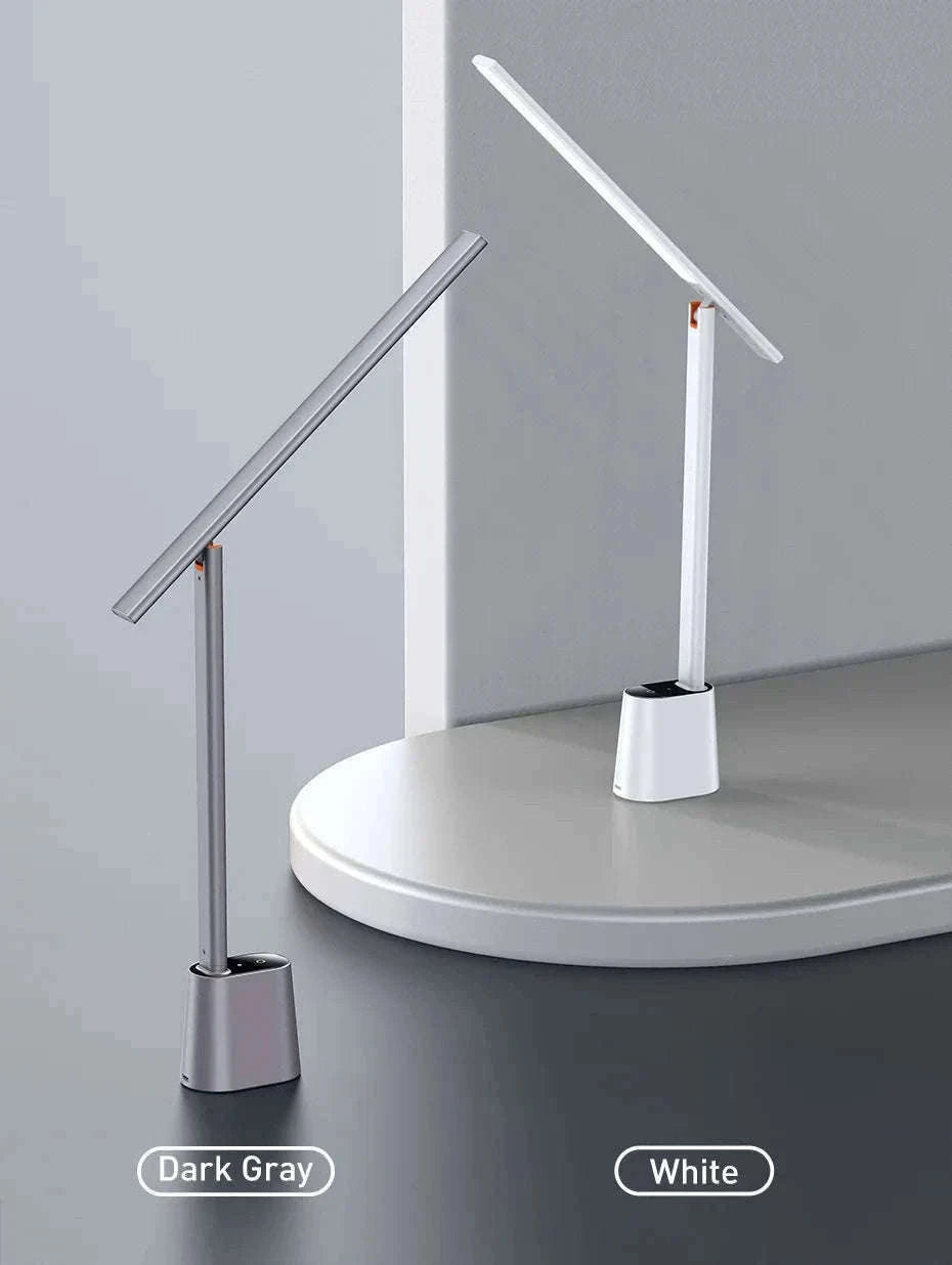 Foldable LED Desk Lamp with Auto Dimming & Eye-Care Light-White No Adapt / WHITE / L|0-5W
