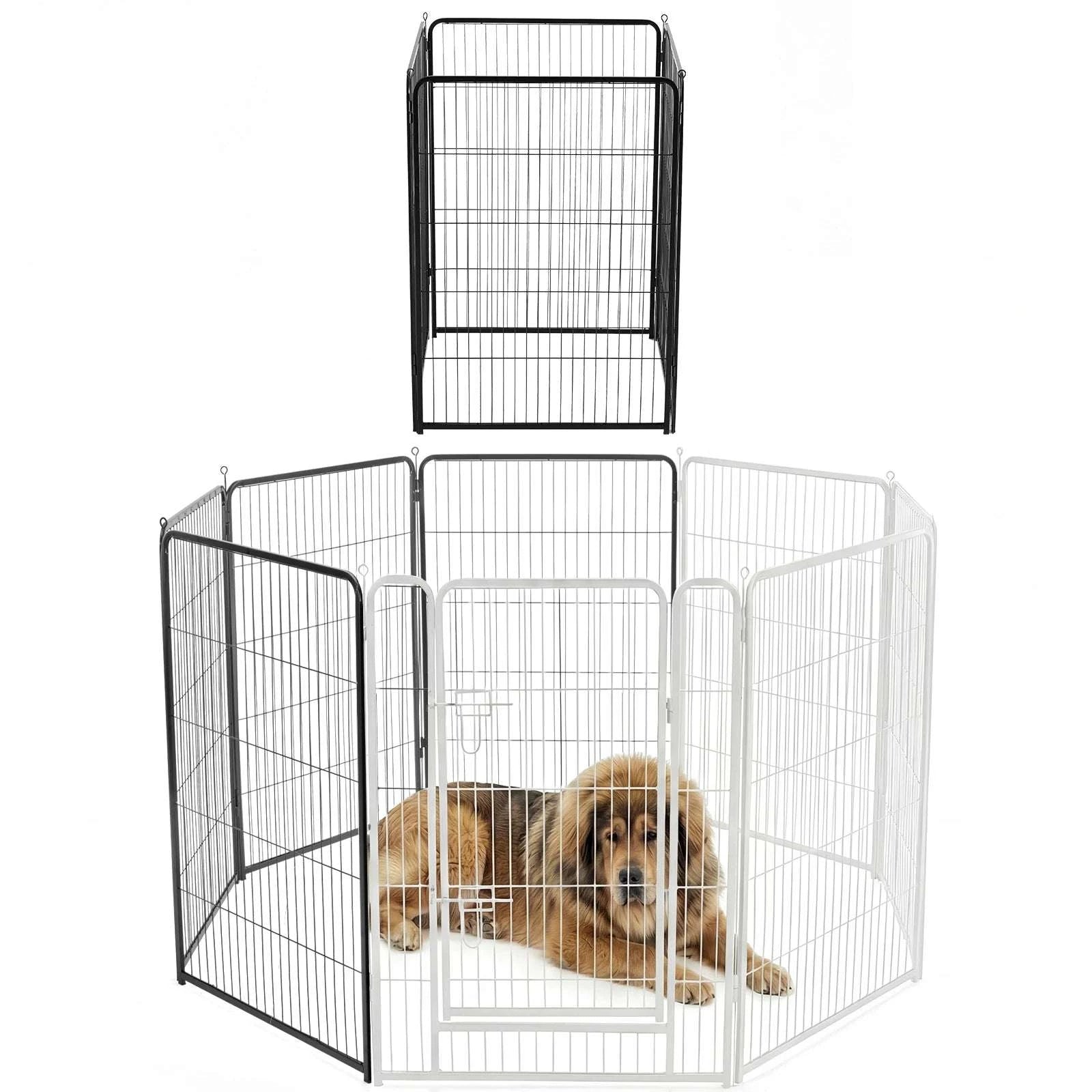 Foldable Metal Dog Playpen with Door for Indoor & Outdoor Use-40 Inch / United States