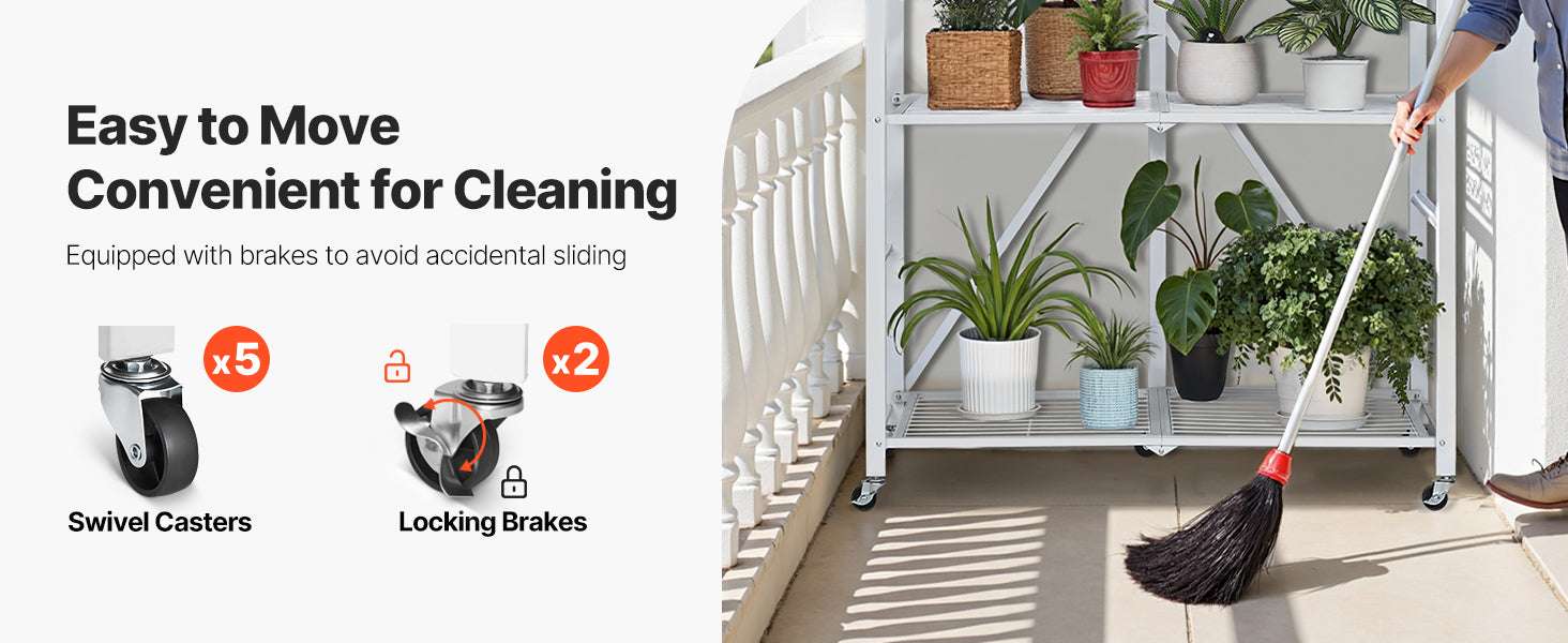 Foldable Metal Storage Shelf with Wheels Heavy Duty Garage Rack-Black 4 Tire / United States