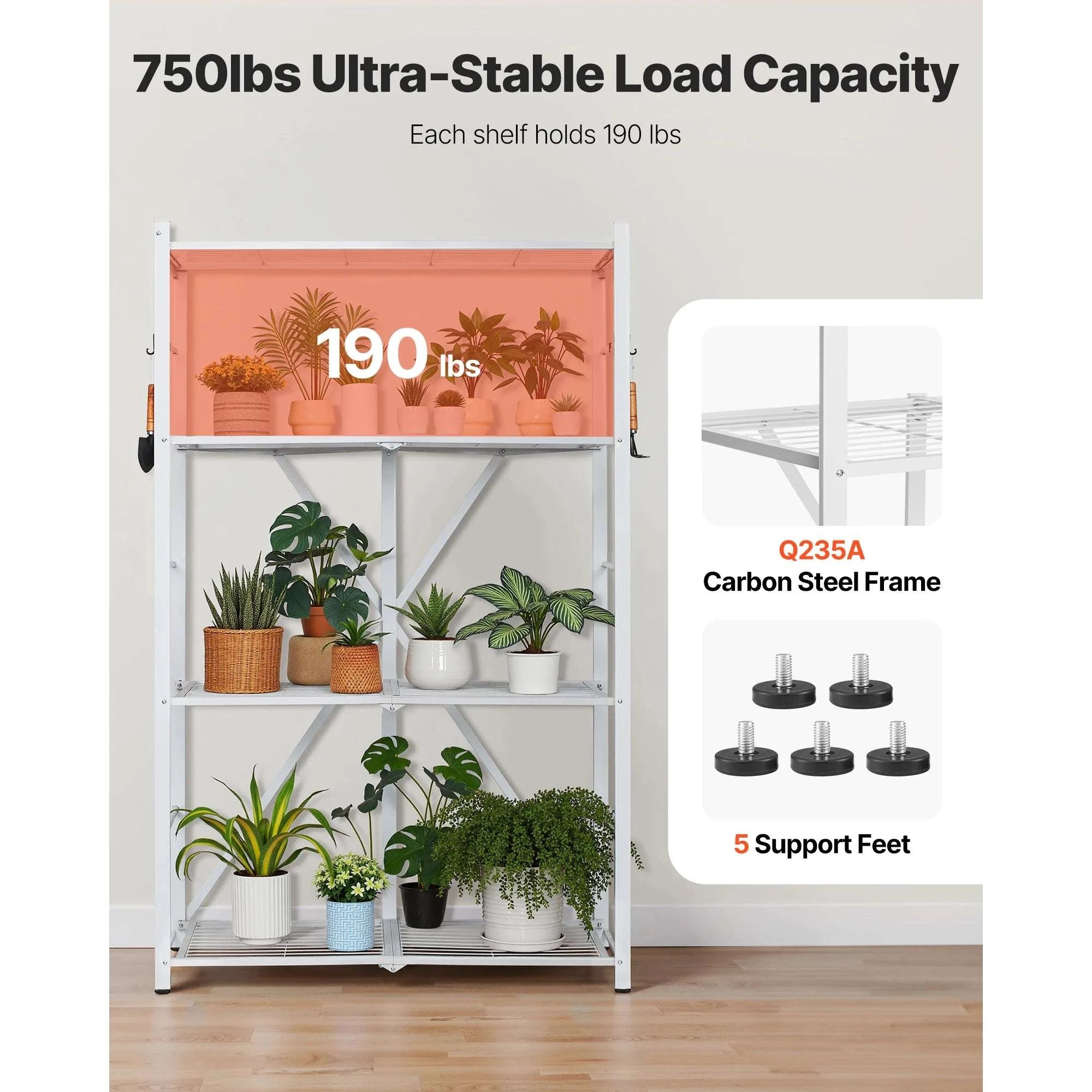 Foldable Metal Storage Shelf with Wheels Heavy Duty Garage Rack-Black 4 Tire / United States