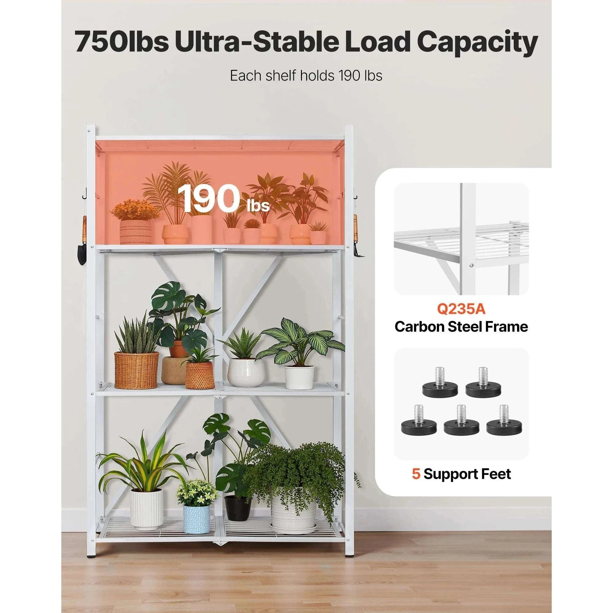 Foldable Metal Storage Shelf with Wheels Heavy Duty Garage Rack-Black 4 Tire / United States