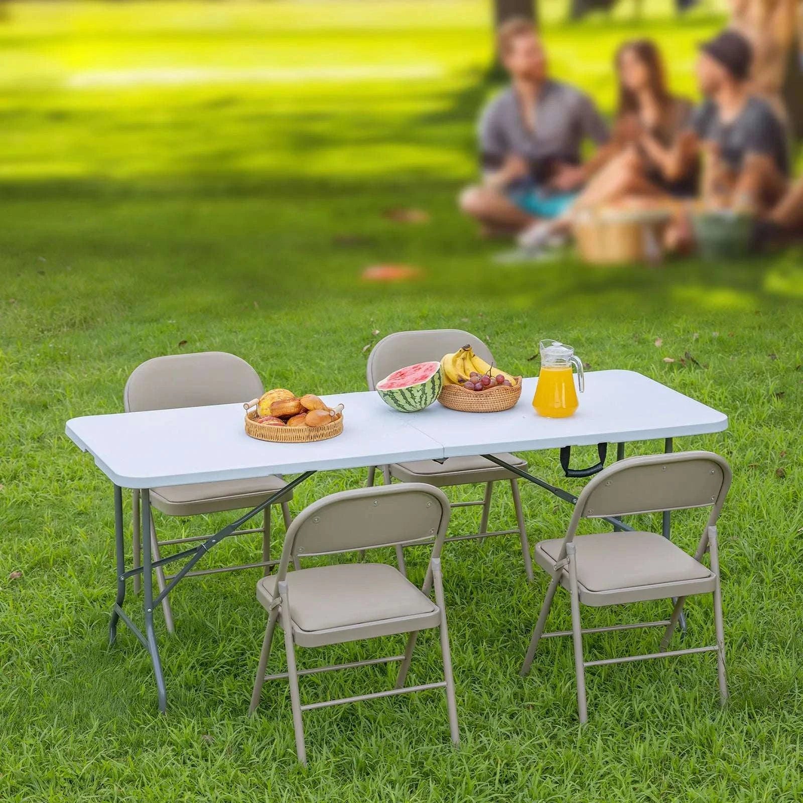 Foldable Outdoor Table with Carry Handle & Safety Lock-8FT / United States