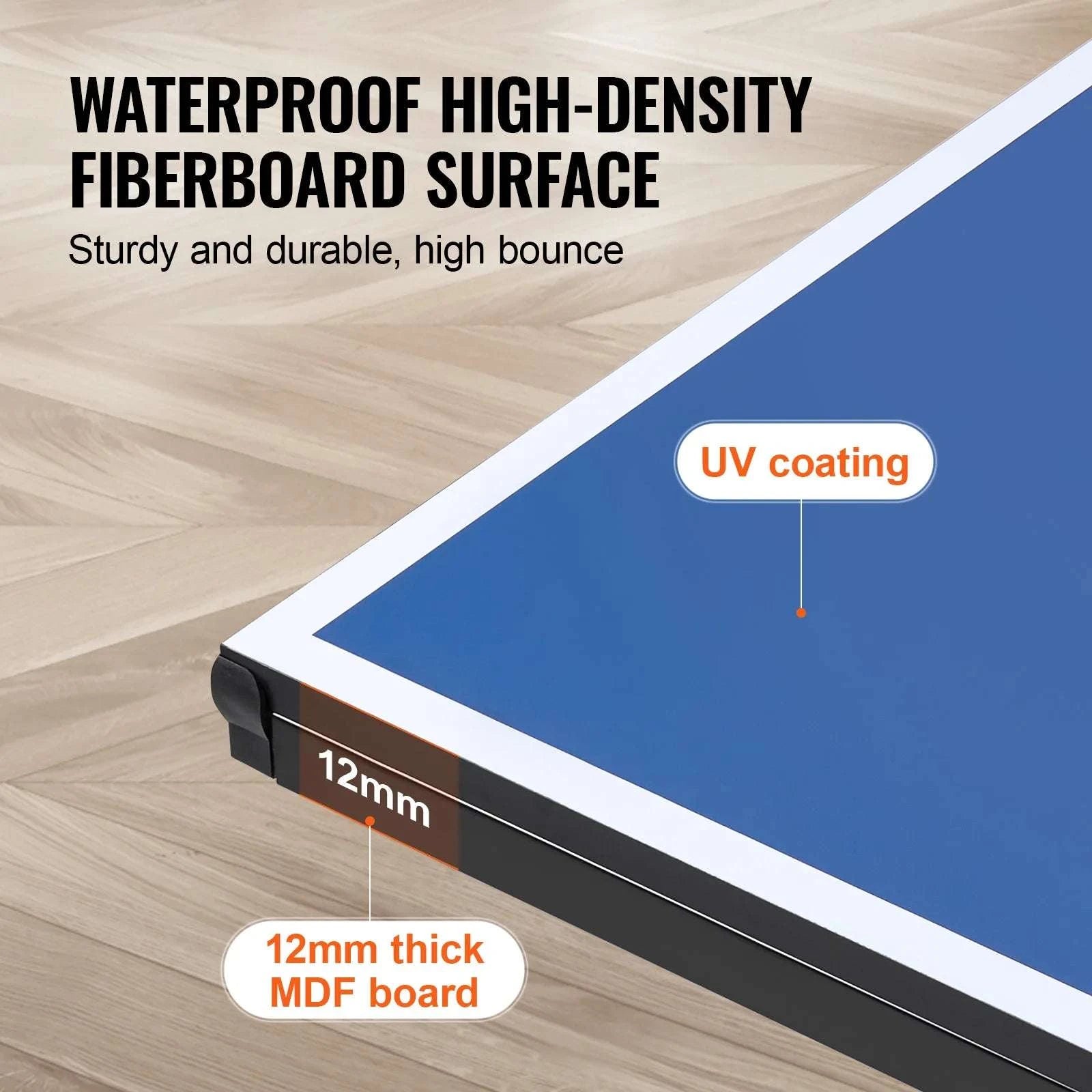 Foldable Ping Pong Table with Net – Full Size Indoor Game Table-25mm / United States