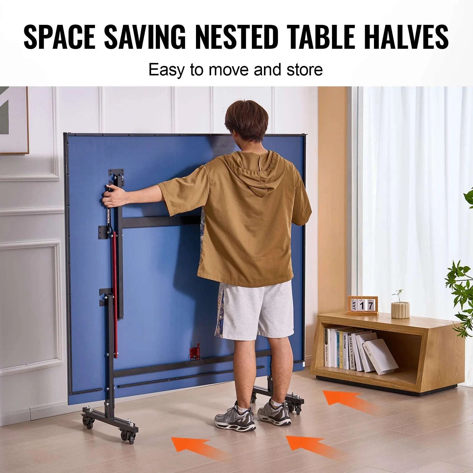 Foldable Ping Pong Table with Net – Full Size Indoor Game Table-25mm / United States