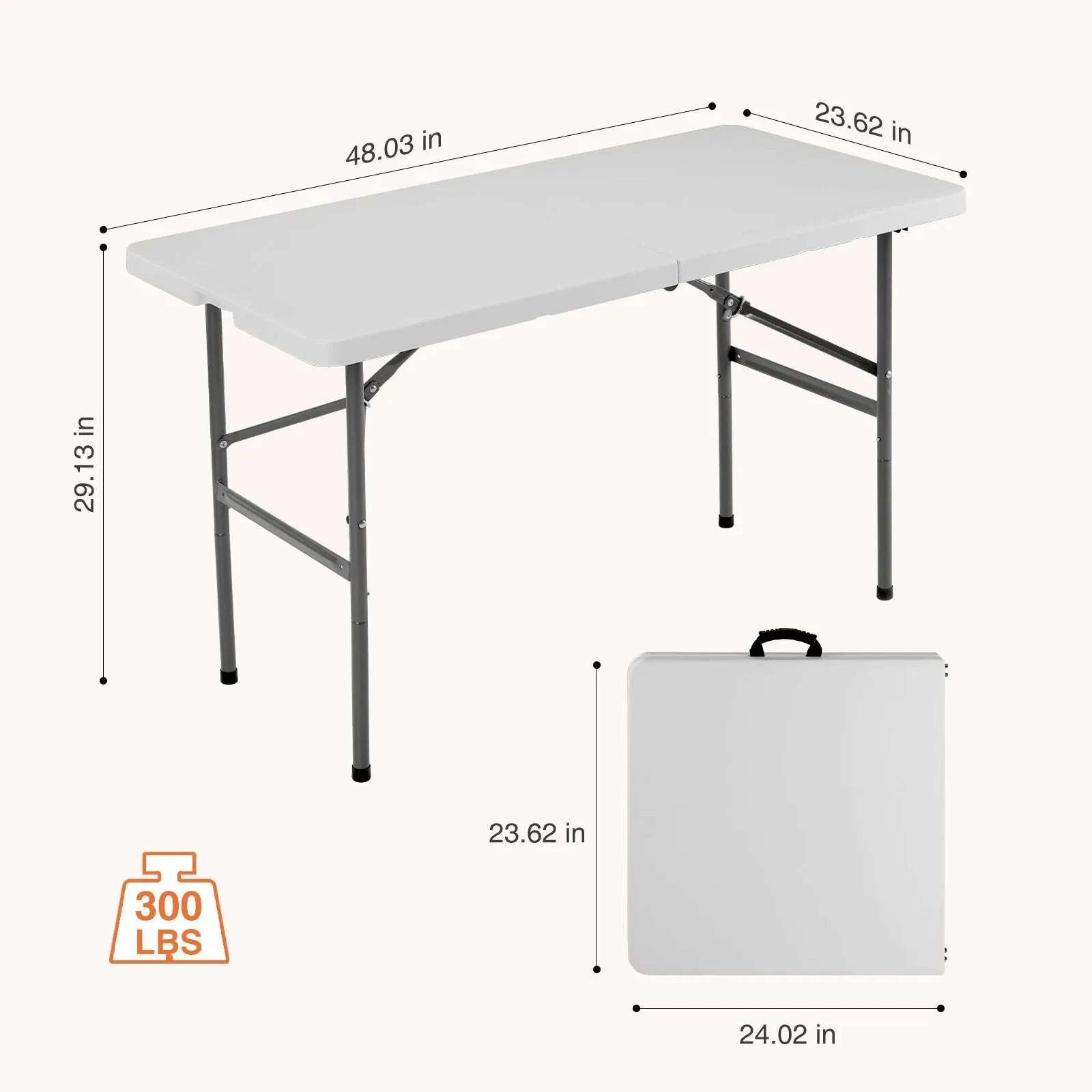 Foldable Portable Table with Handle and Safety Lock for Camping-8FT / United States