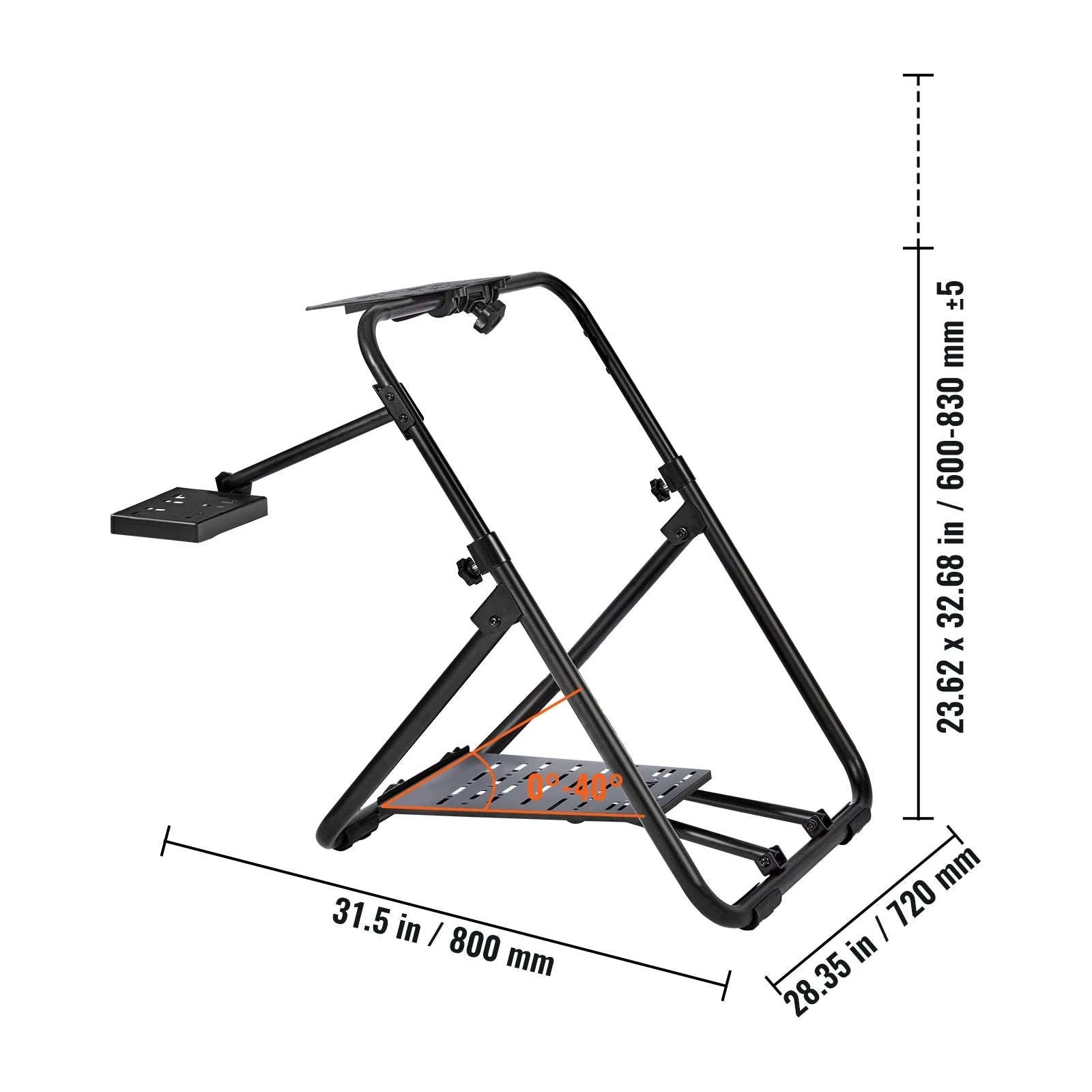 Foldable Racing Steering Wheel Stand, Height Adjustable, Universal Base-S / 8 inch / france