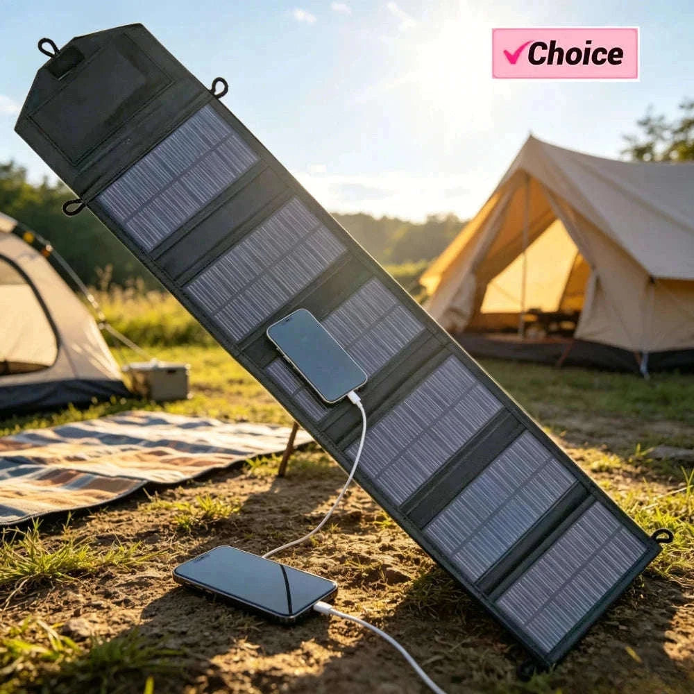 Foldable Solar Charger Panel 5V USB Waterproof Portable Charger for Phone and Power Bank-4 Fold Camouflage