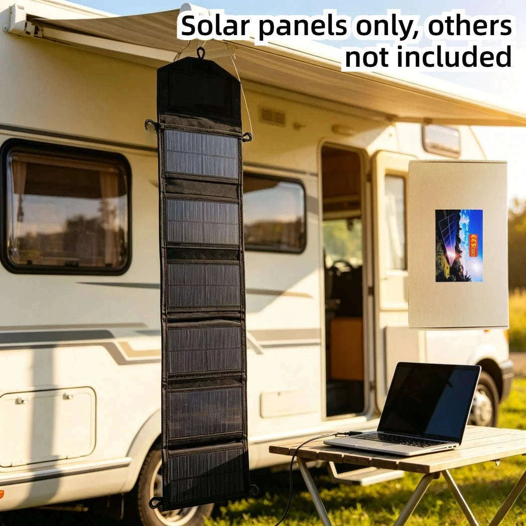 Foldable Solar Charger Panel 5V USB Waterproof Portable Charger for Phone and Power Bank-4 Fold Camouflage