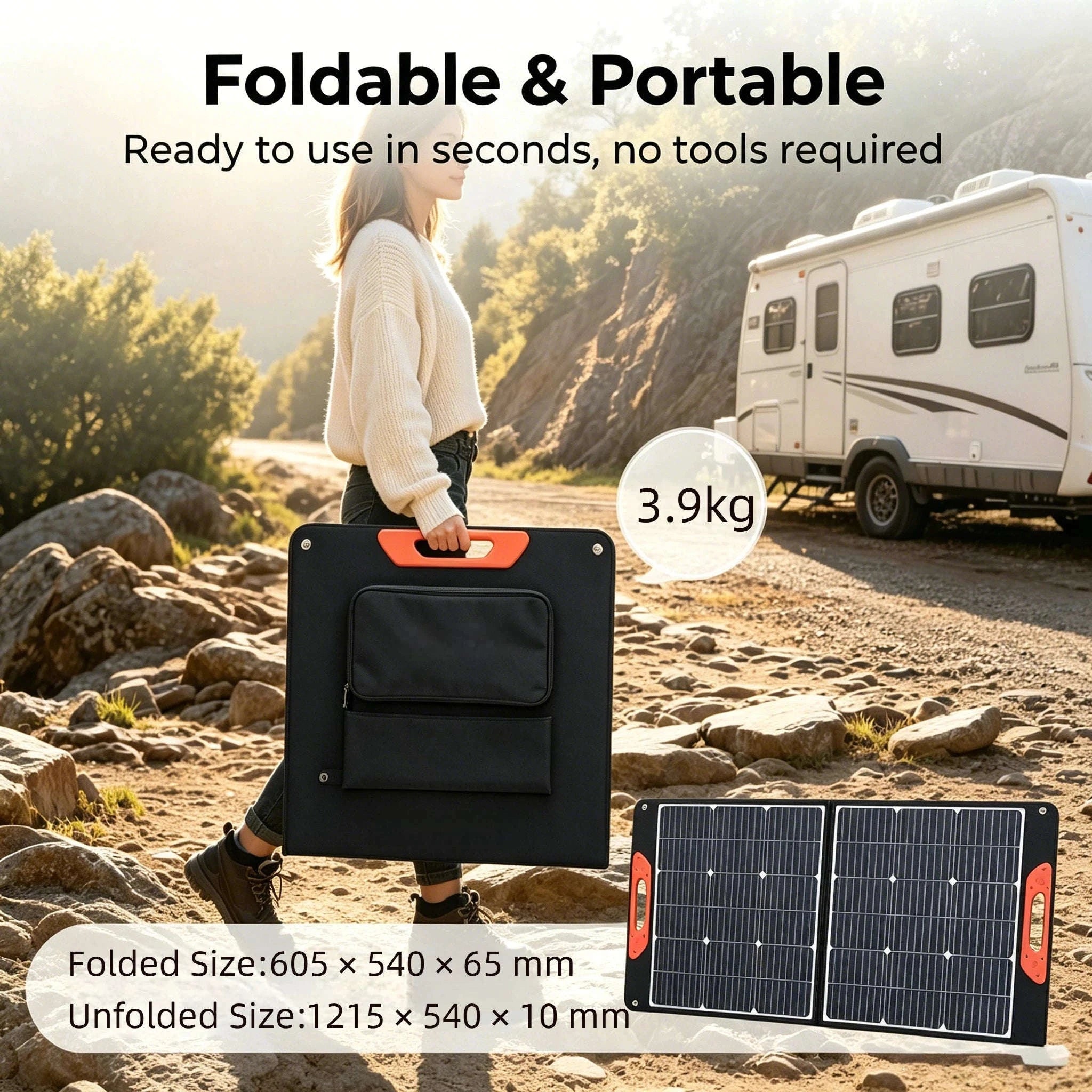 Foldable Solar Panel 35W/100W with USB and Type-C Charging-35w solar panel / Germany