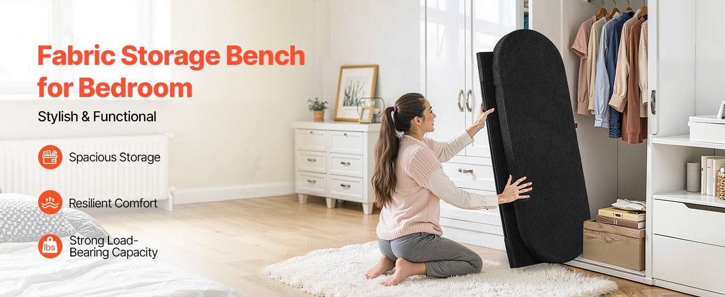 Foldable Storage Ottoman Bench with Hidden Compartments, 660lb Support-square gray Type1 / United States