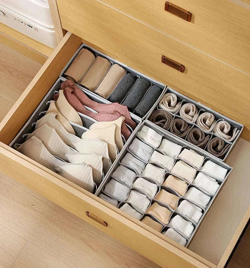 Foldable Underwear Organizer Storage Box for Neat Drawer Storage-Rose 4PCS