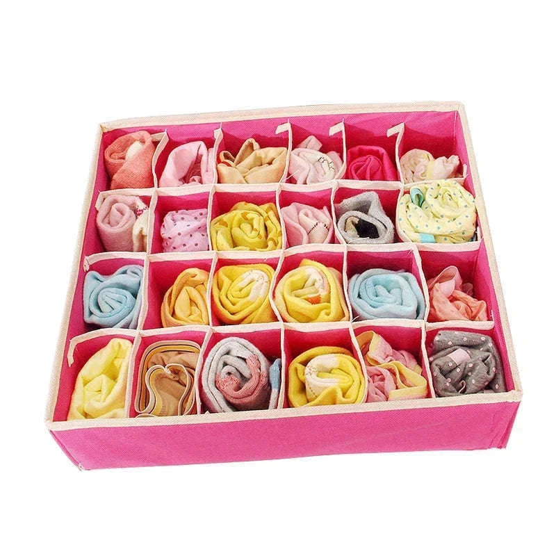 Foldable Underwear Organizer Storage Box for Neat Drawer Storage-Rose 4PCS