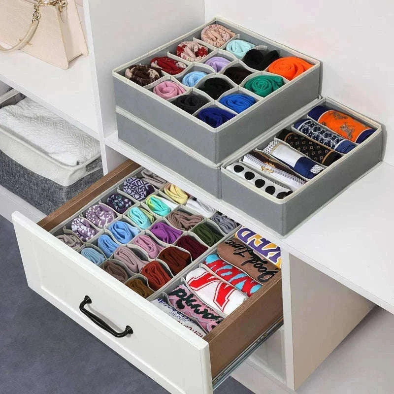 Foldable Underwear Organizer Storage Box for Neat Drawer Storage-Rose 4PCS