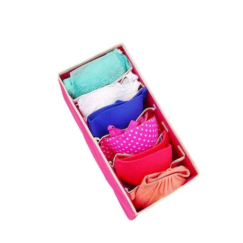 Foldable Underwear Organizer Storage Box for Neat Drawer Storage-Rose 4PCS