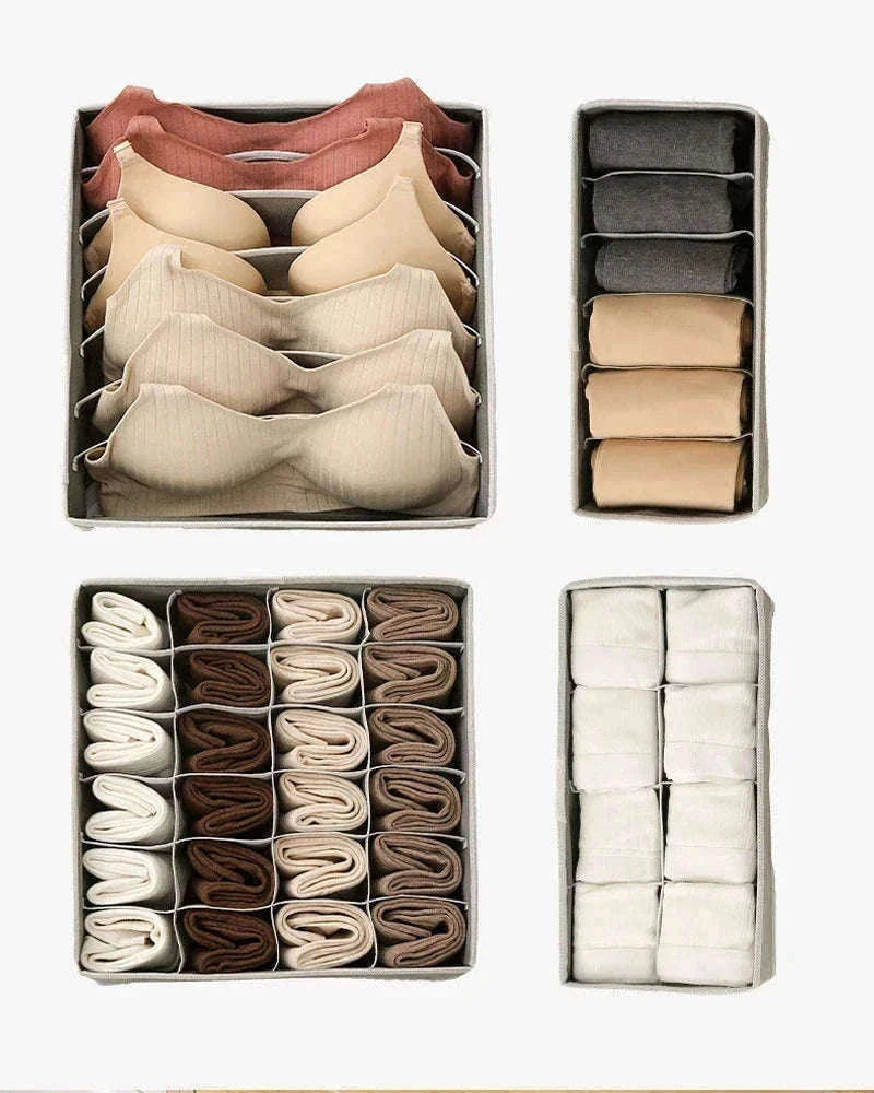 Foldable Underwear Organizer Storage Box for Neat Drawer Storage-Rose 4PCS