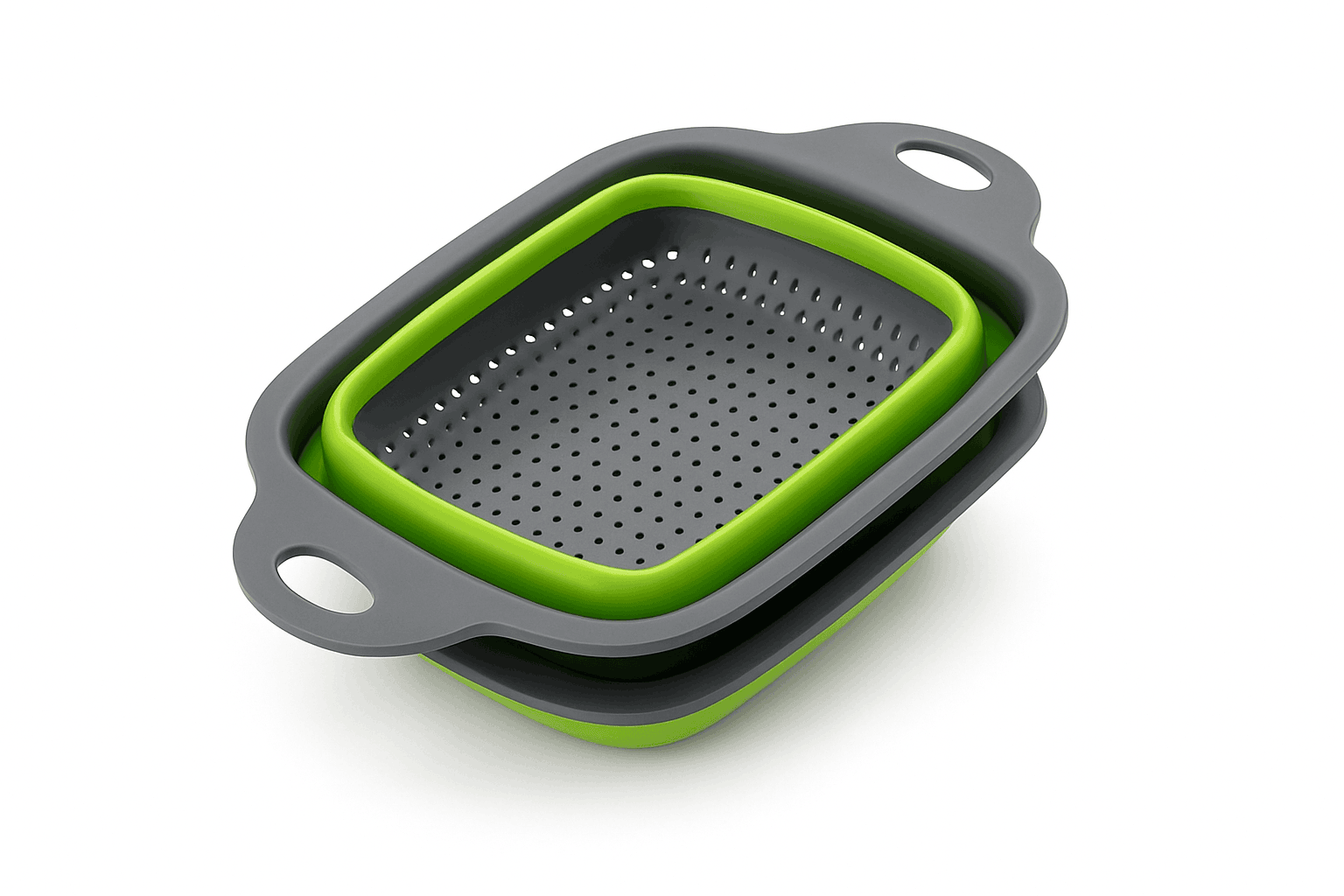 Foldable Vegetable Washing Basket for Easy Rinsing and Storage-Large Green