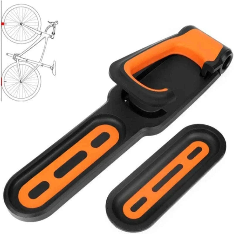 Foldable Wall Mount Bike Rack for Space-Saving Storage-Black and White