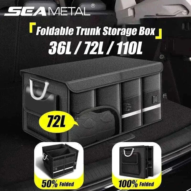 Foldable Waterproof Trunk Storage Box 110L Large Capacity Car Organizer-110L