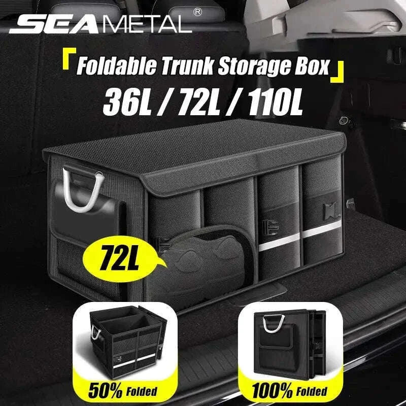 Foldable Waterproof Trunk Storage Box 110L Large-Capacity Car Organizer-72L