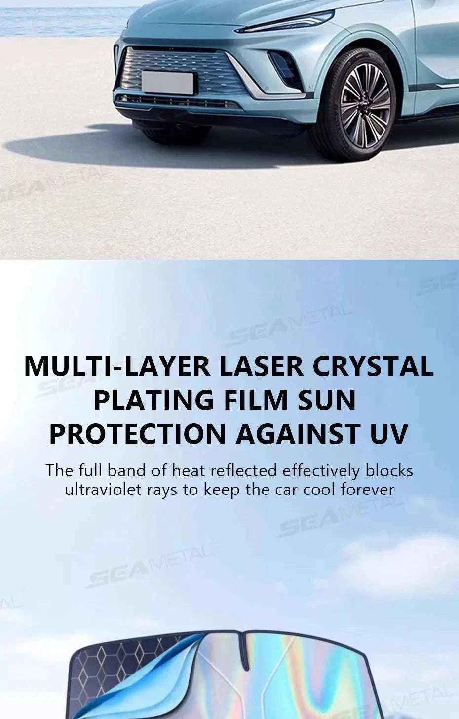 Foldable Windshield Sunshade Thick 5-Layer Sun Protection Cover Privacy Curtain Universal for Sedan SUV MPV-1 pc