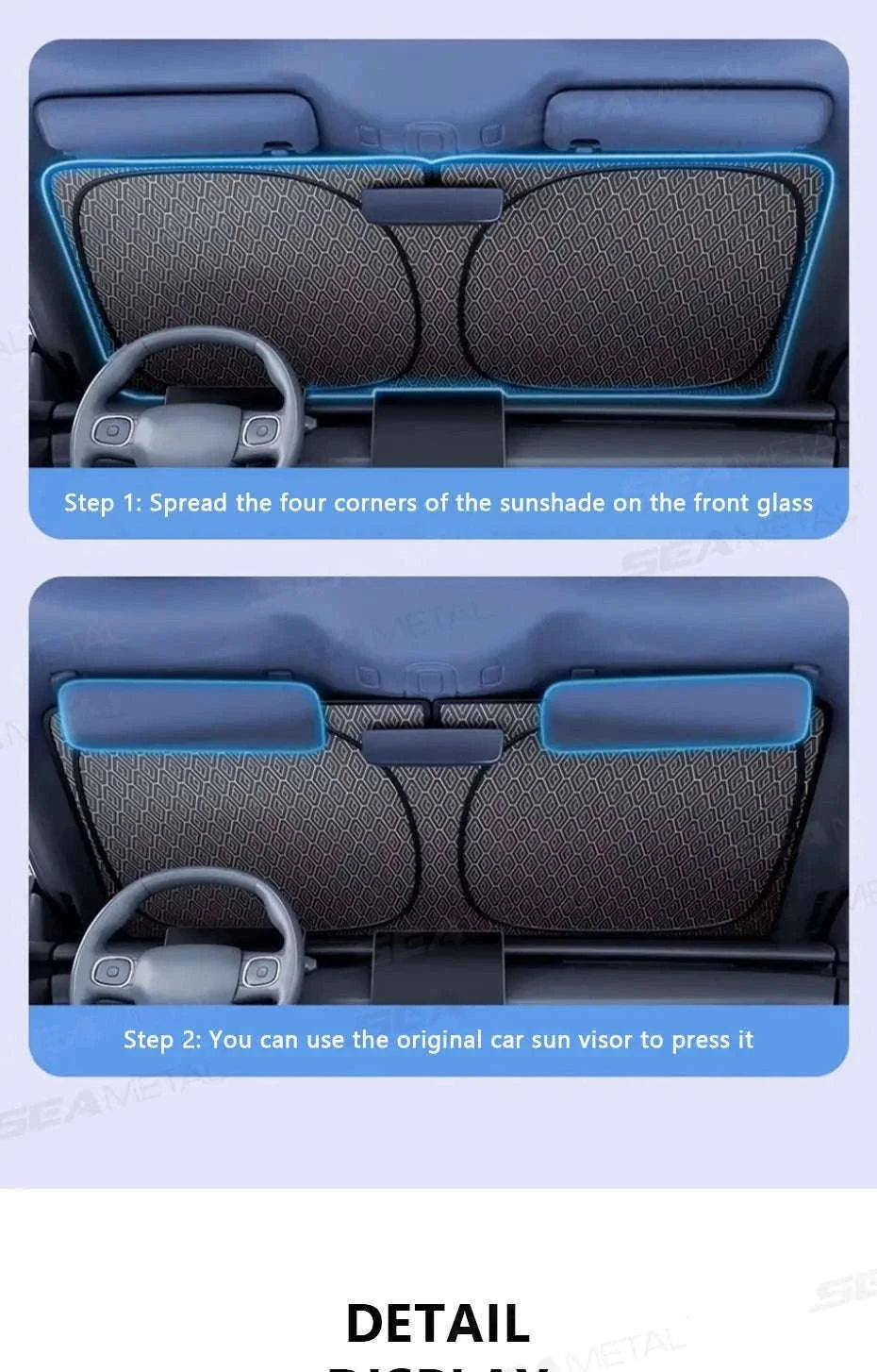 Foldable Windshield Sunshade Thick 5-Layer Sun Protection Cover Privacy Curtain Universal for Sedan SUV MPV-1 pc