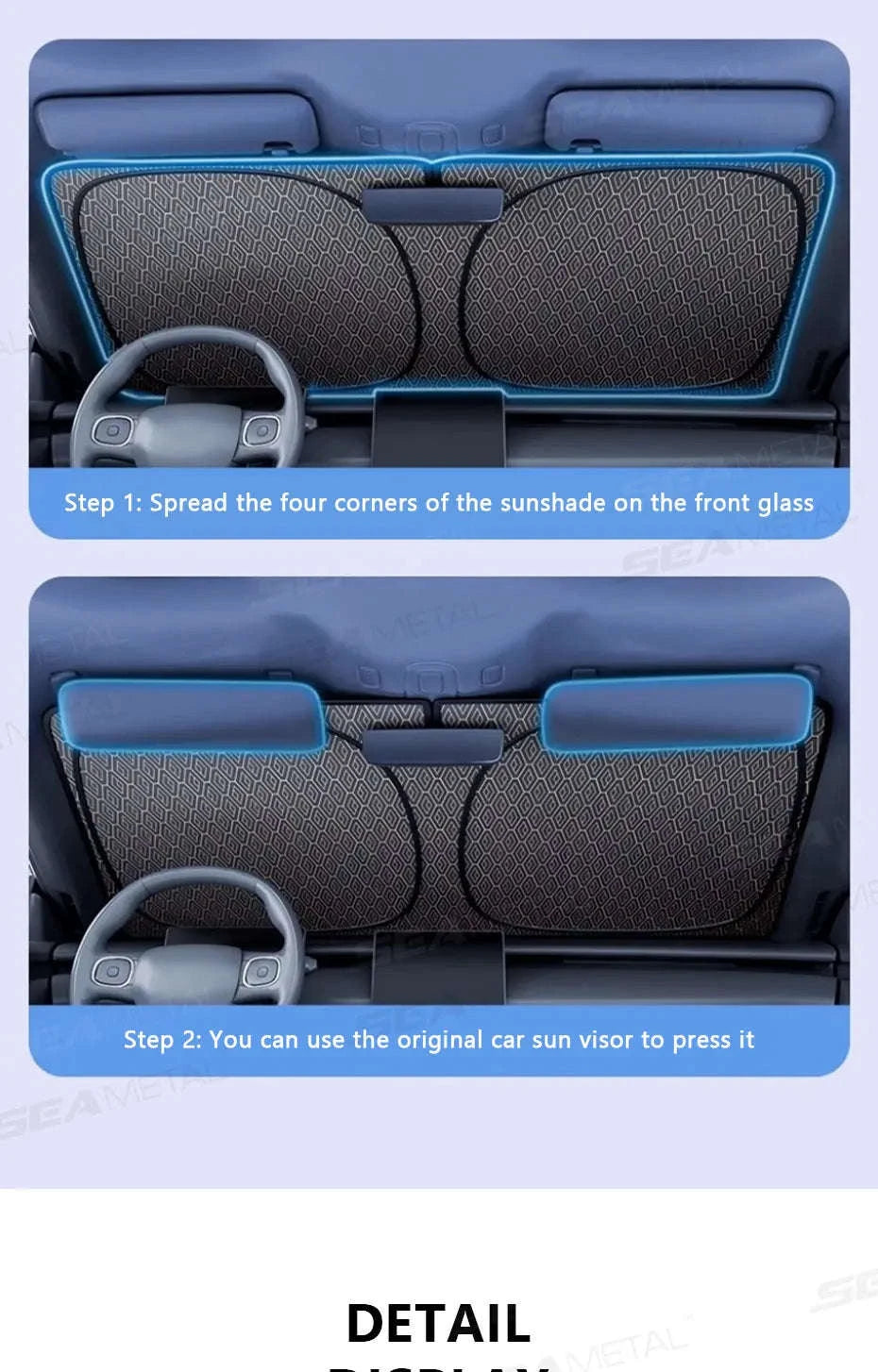 Foldable Windshield Sunshade Thick 5-Layer Sun Protection Cover Privacy Curtain Universal for Sedan SUV MPV-1 pc