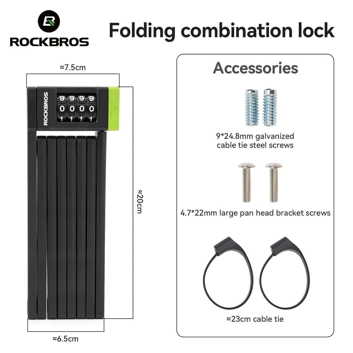 Folding Bike Combination Lock with Alloy Steel Body-32140006