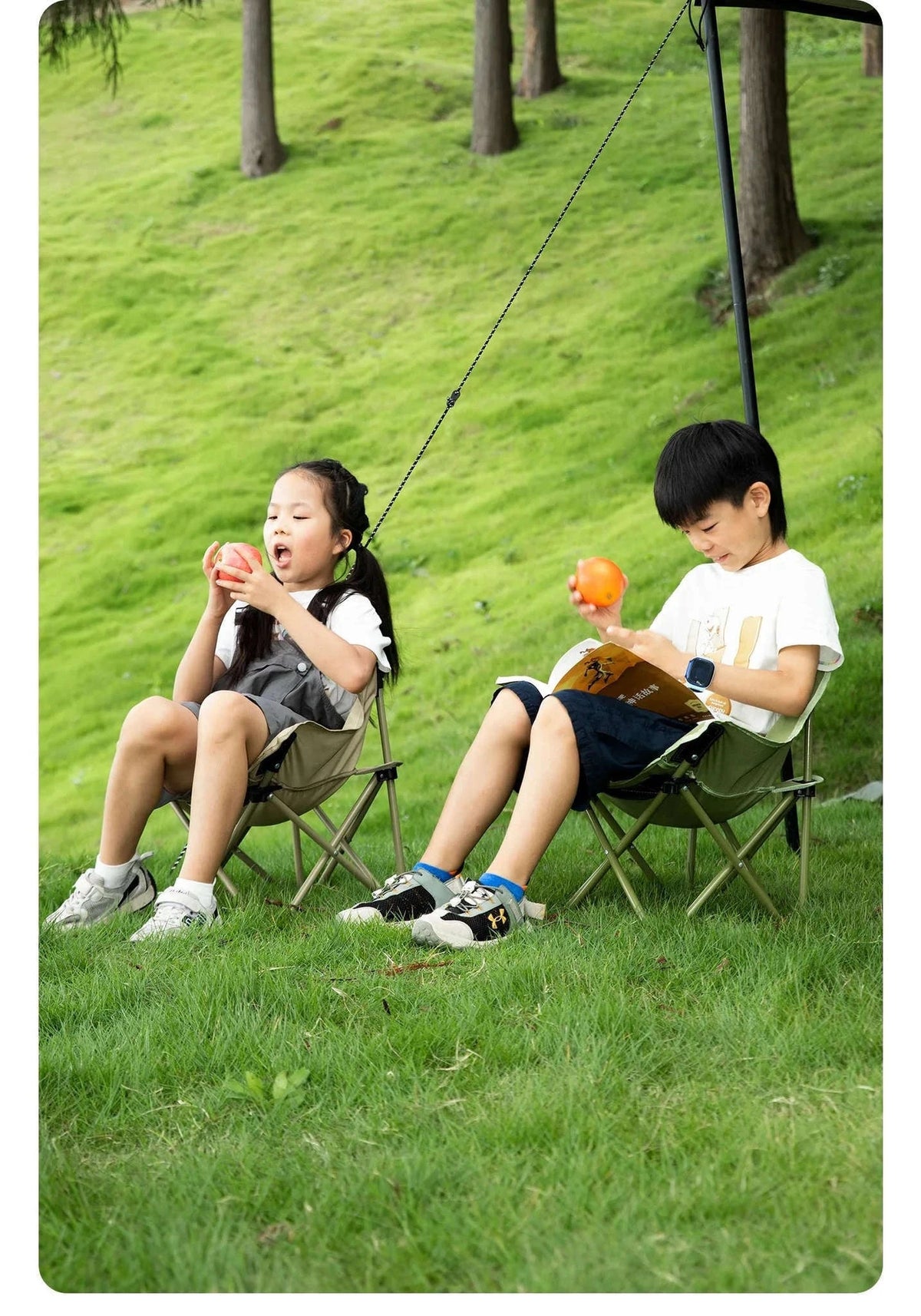 Folding Camping Chair Portable Steel Frame Picnic & Travel Seat-adult-A