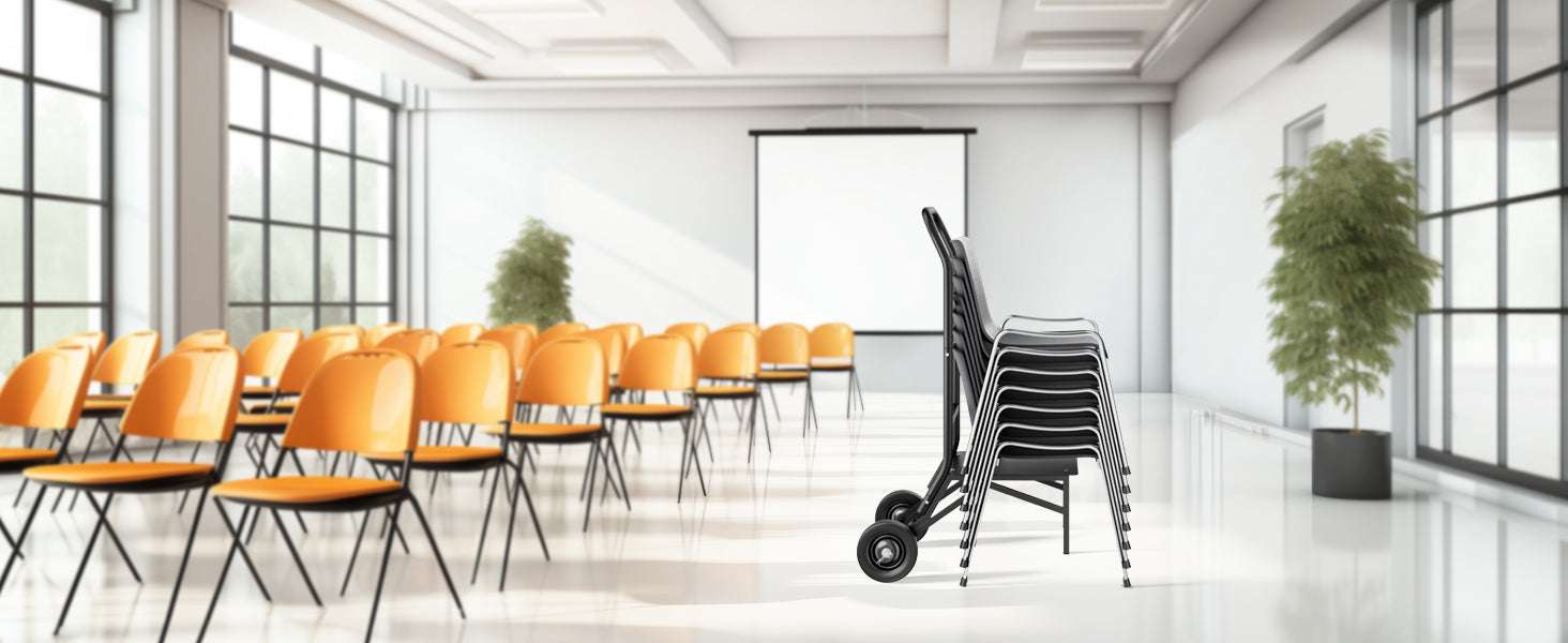 Folding Chair Storage Cart with Wheels Holds 10 Chairs, 150LB Capacity-150LBS / spain