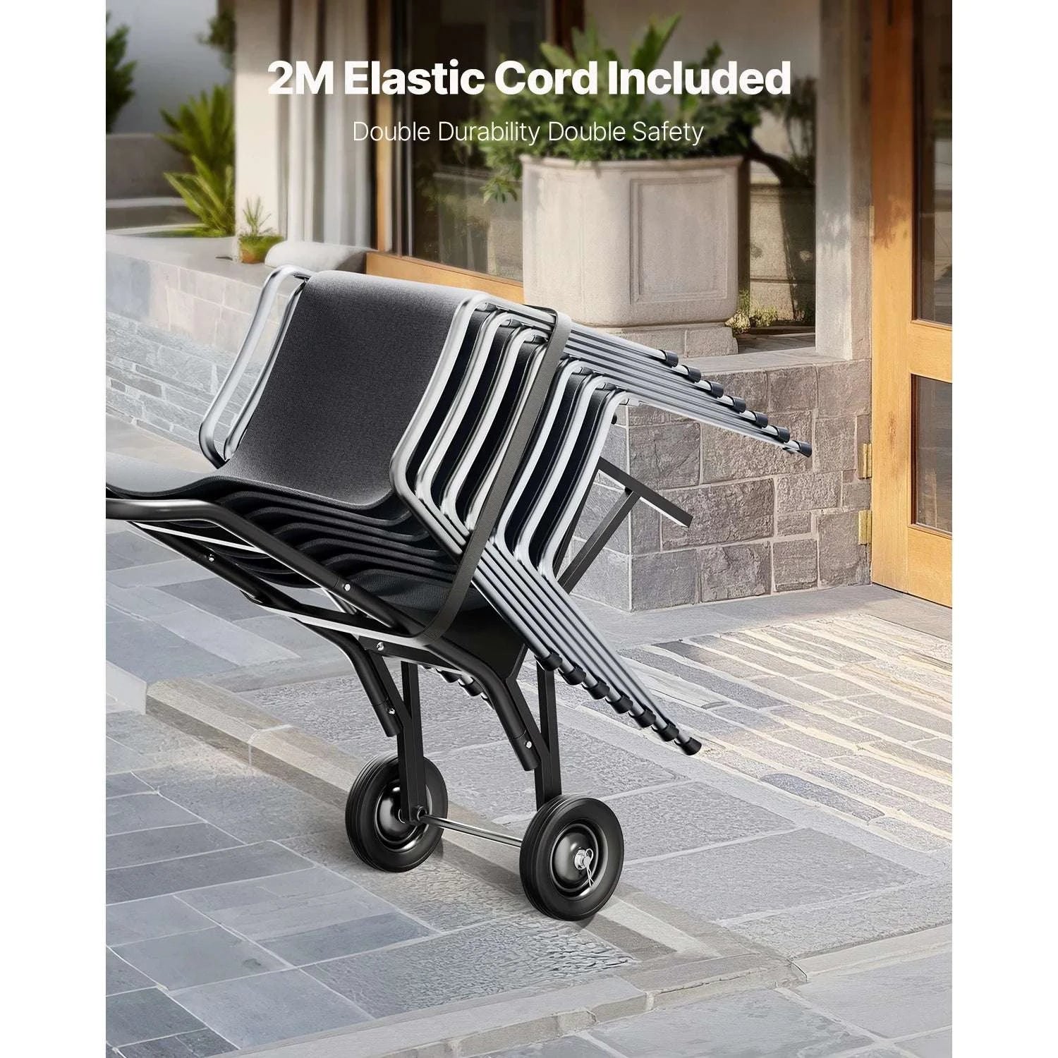 Folding Chair Storage Cart with Wheels Holds 10 Chairs, 150LB Capacity-150LBS / spain