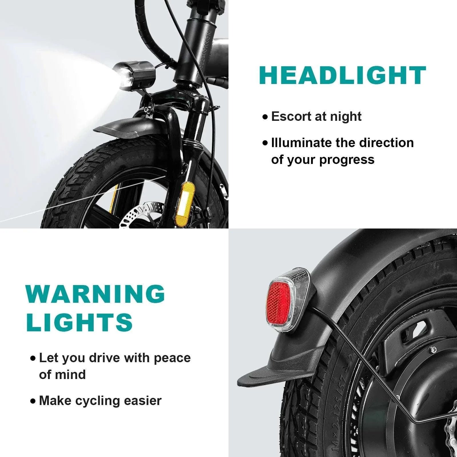 Folding Electric Bike 20MPH 560W Motor 48V Battery 32 Mile Range-Black / 48cm(165cm-170cm) / United States