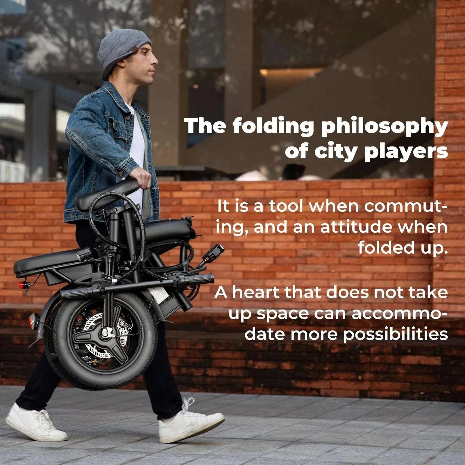 Folding Electric Bike 20MPH 560W Motor 48V Battery 32 Mile Range-Black / 48cm(165cm-170cm) / United States