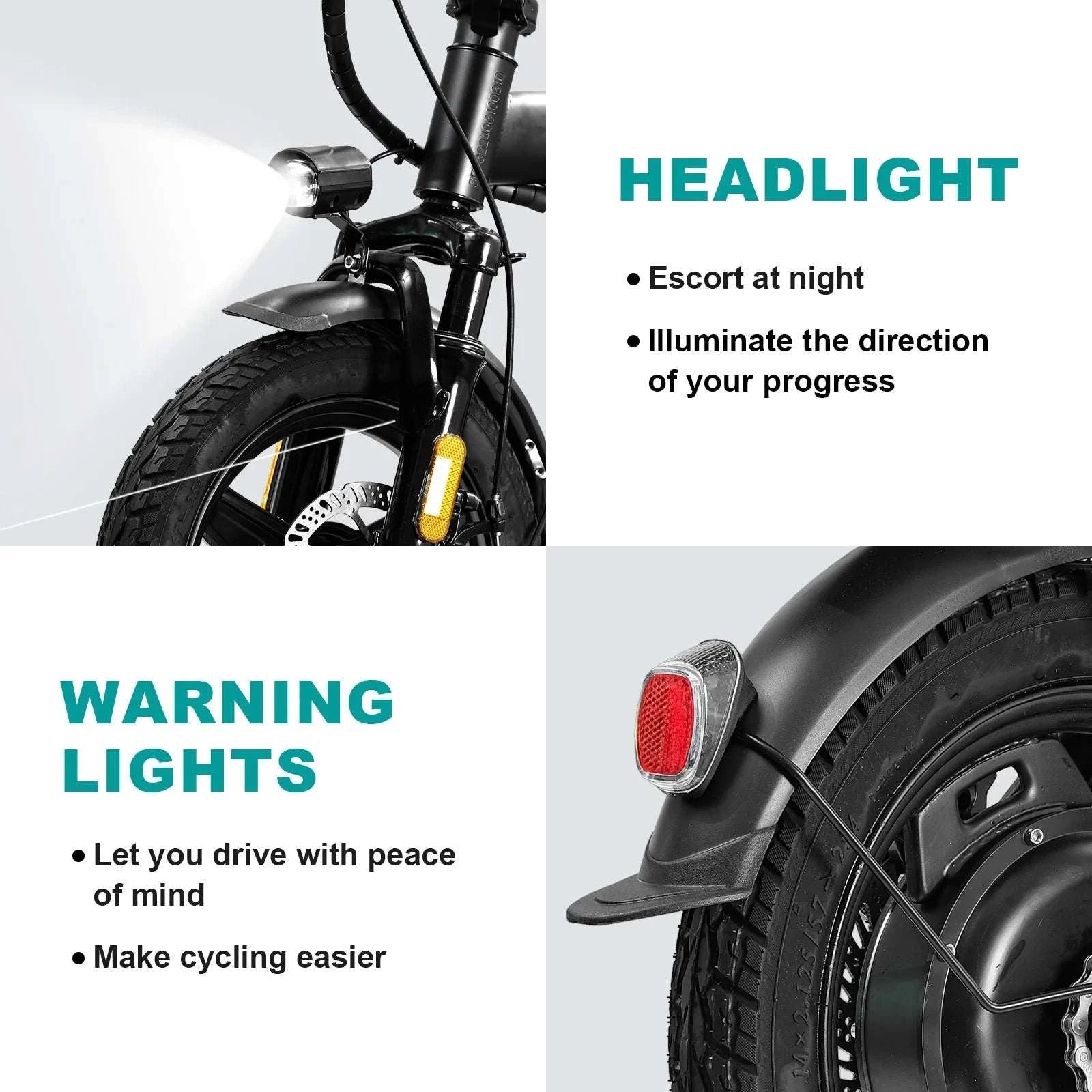 Folding Electric Bike 20MPH 560W Motor 48V Battery 32 Mile Range-Black / 48cm(165cm-170cm) / United States