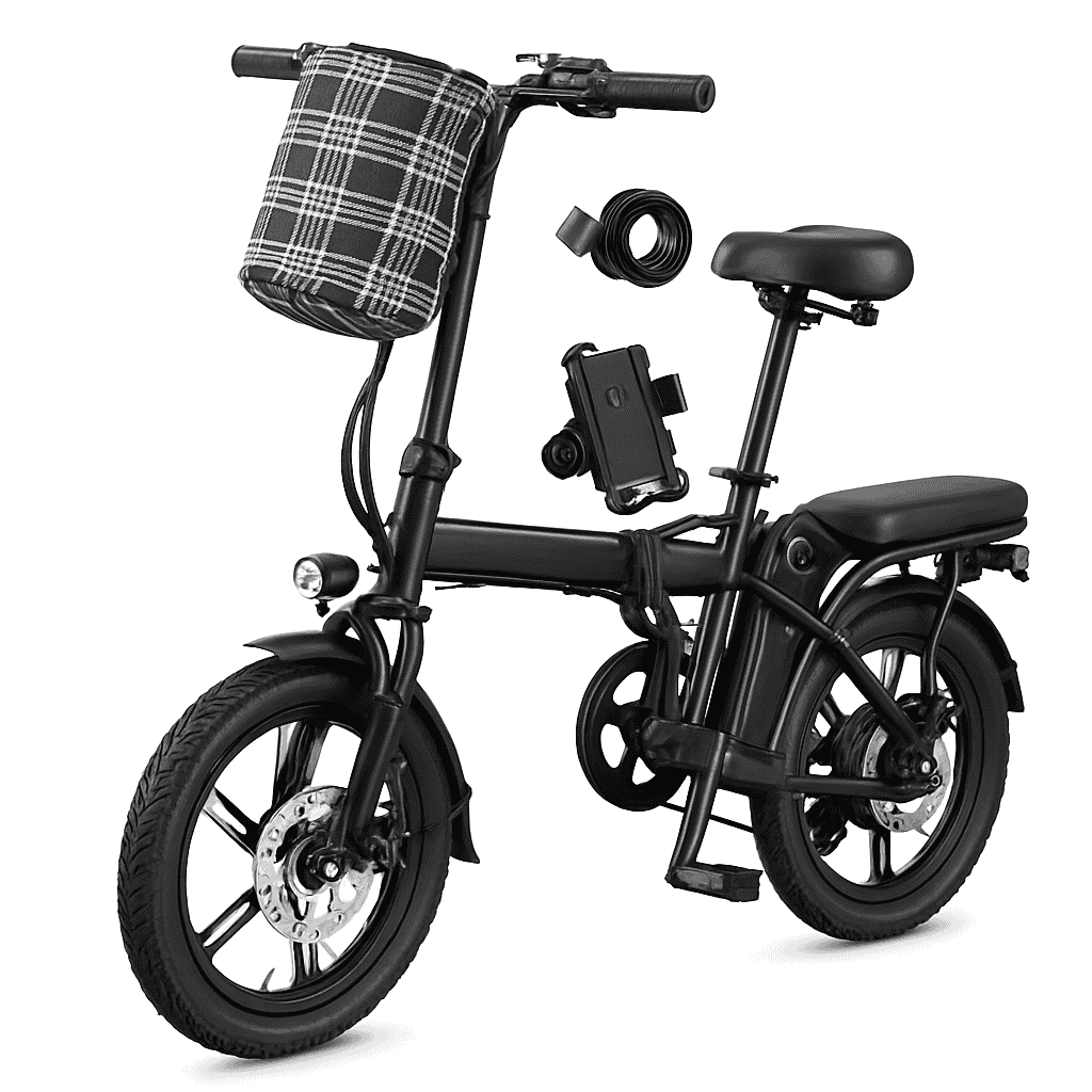 Folding Electric Bike 20MPH 560W Motor 48V Battery 32 Mile Range-Black / 48cm(165cm-170cm) / United States