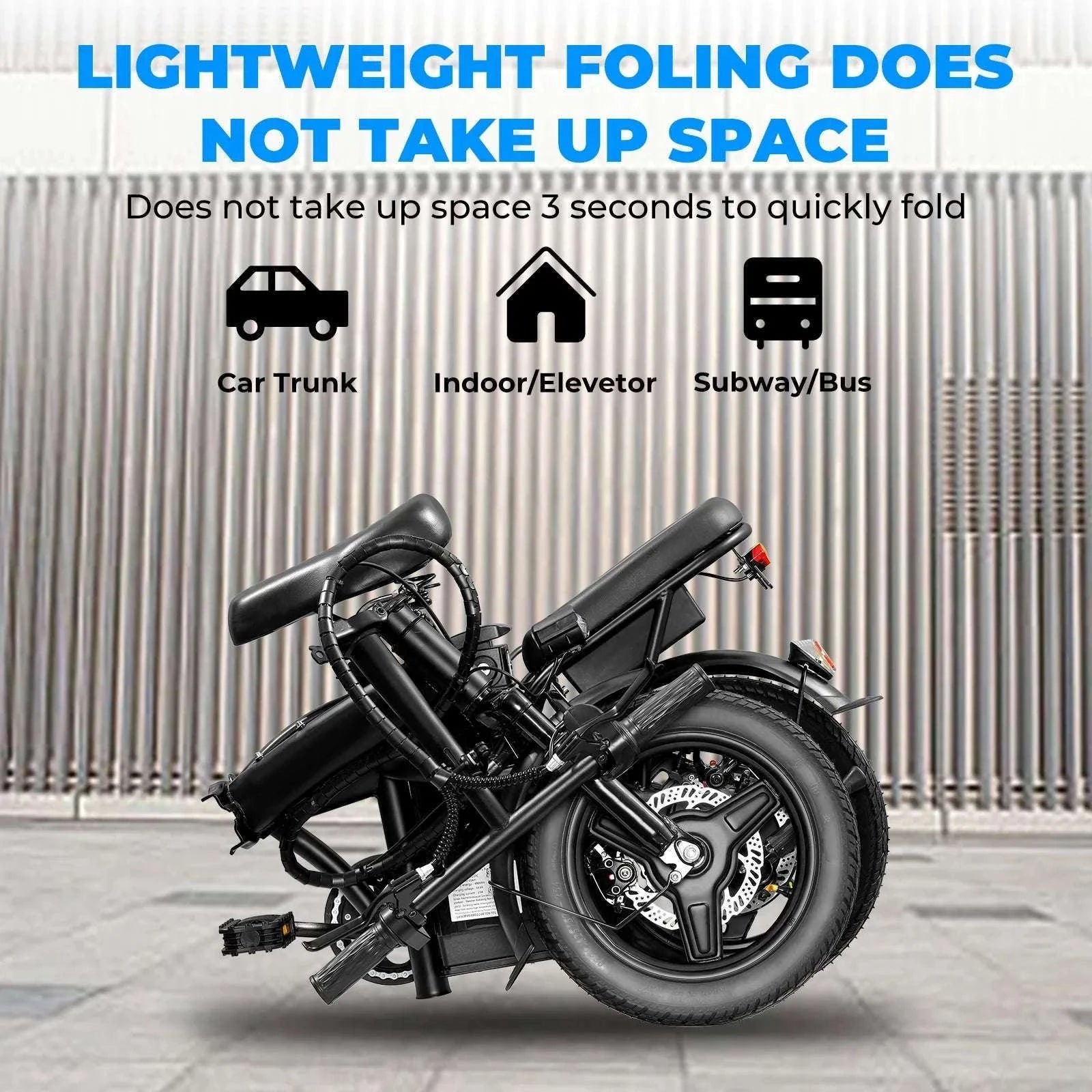 Folding Electric Bike 20MPH 560W Motor 48V Battery 32 Mile Range-Black / 48cm(165cm-170cm) / United States