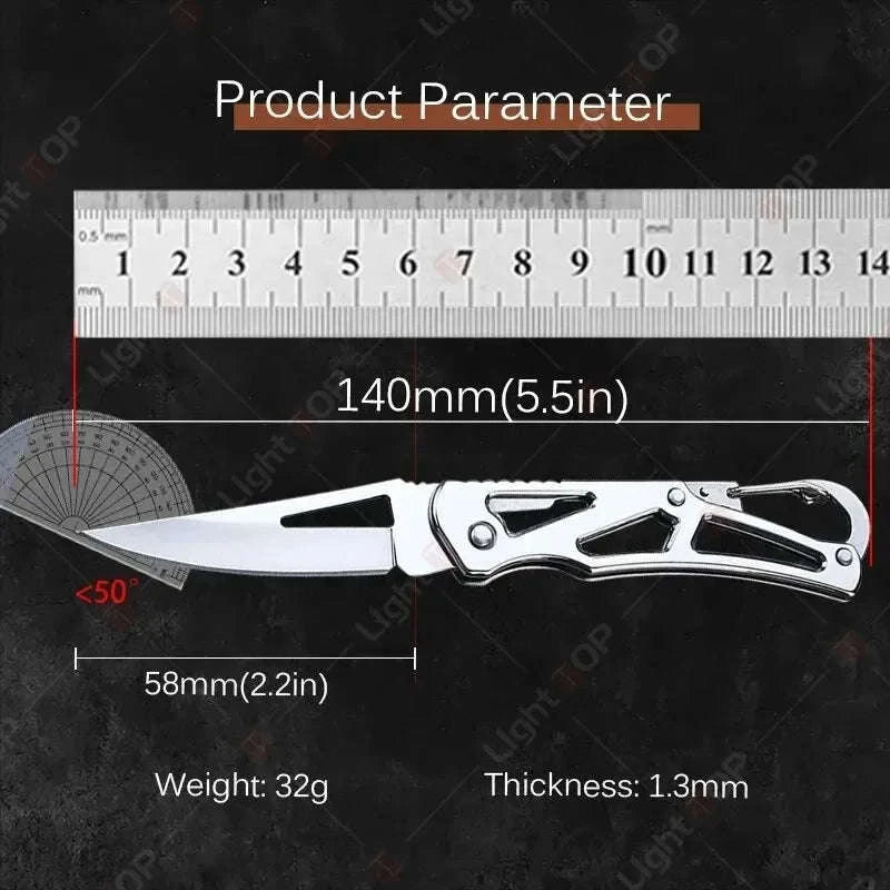 Folding Fruit Knife with Stainless Steel Blade and Keychain-Knife1PC