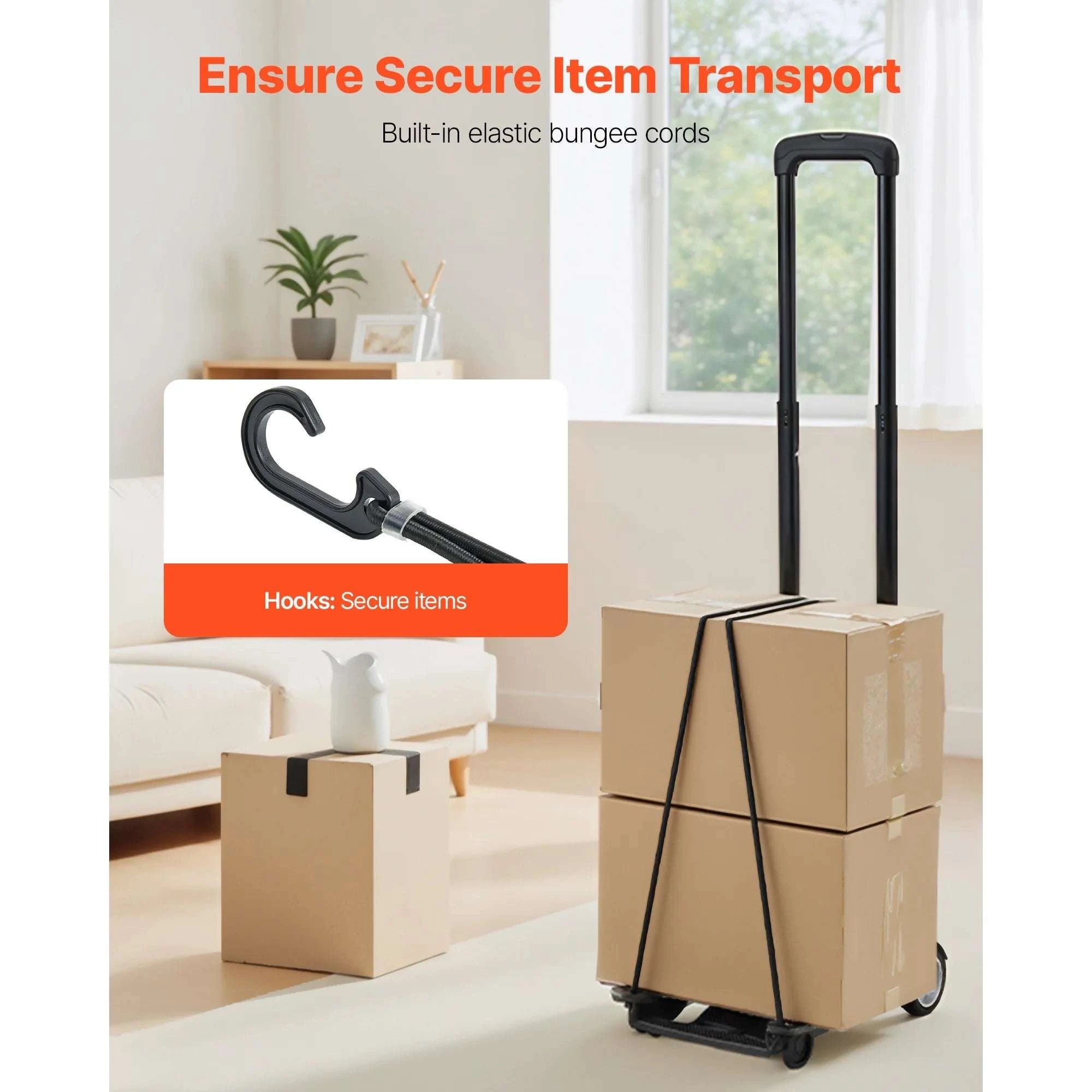 Folding Hand Truck 110lbs Collapsible Luggage Cart with Wheels-