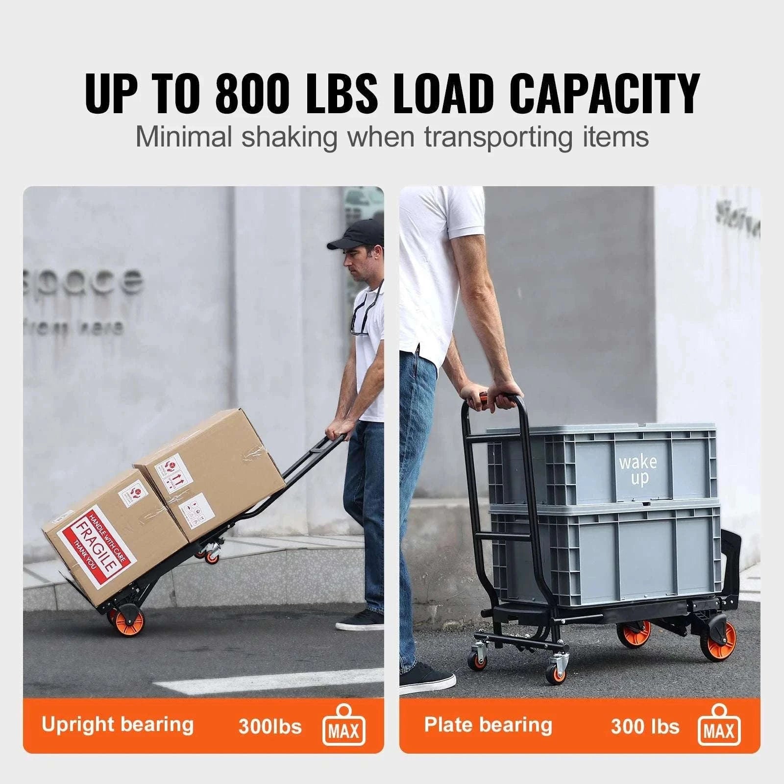 Folding Hand Truck 300 lbs 2-in-1 Aluminum Platform Cart-300 lbs / spain
