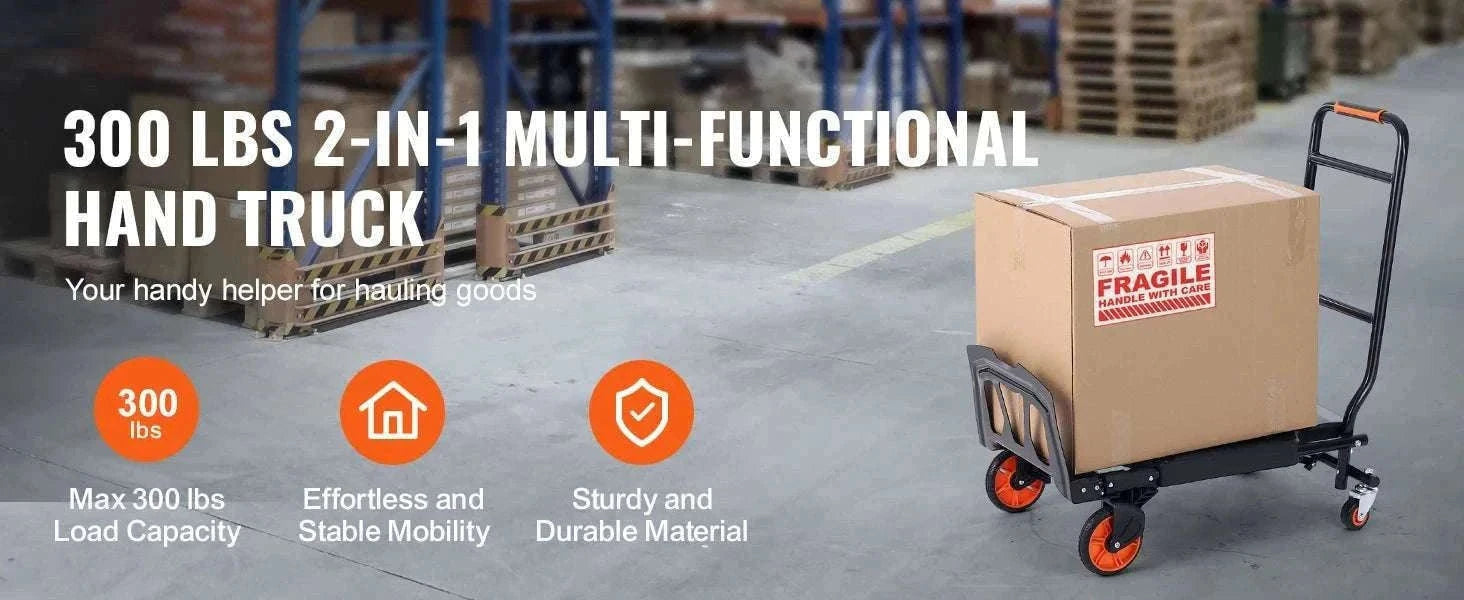 Folding Hand Truck 300 lbs 2-in-1 Aluminum Platform Cart-300 lbs / spain