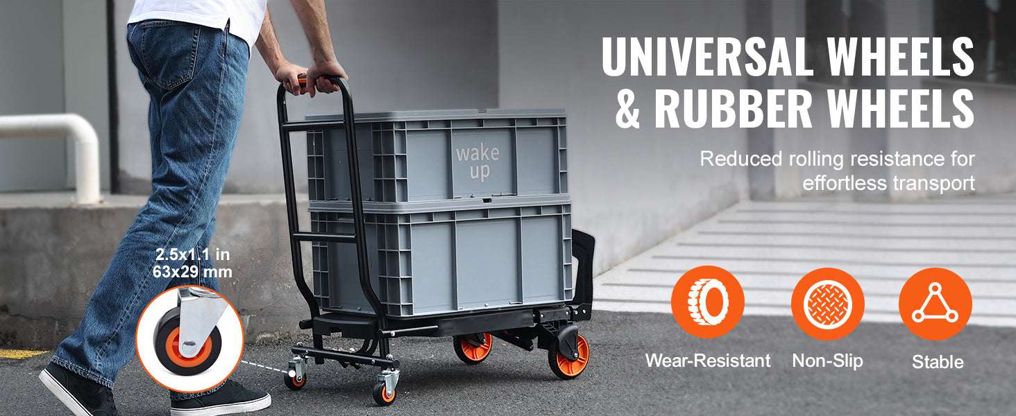 Folding Hand Truck 300 lbs 2-in-1 Aluminum Platform Cart-300 lbs / spain