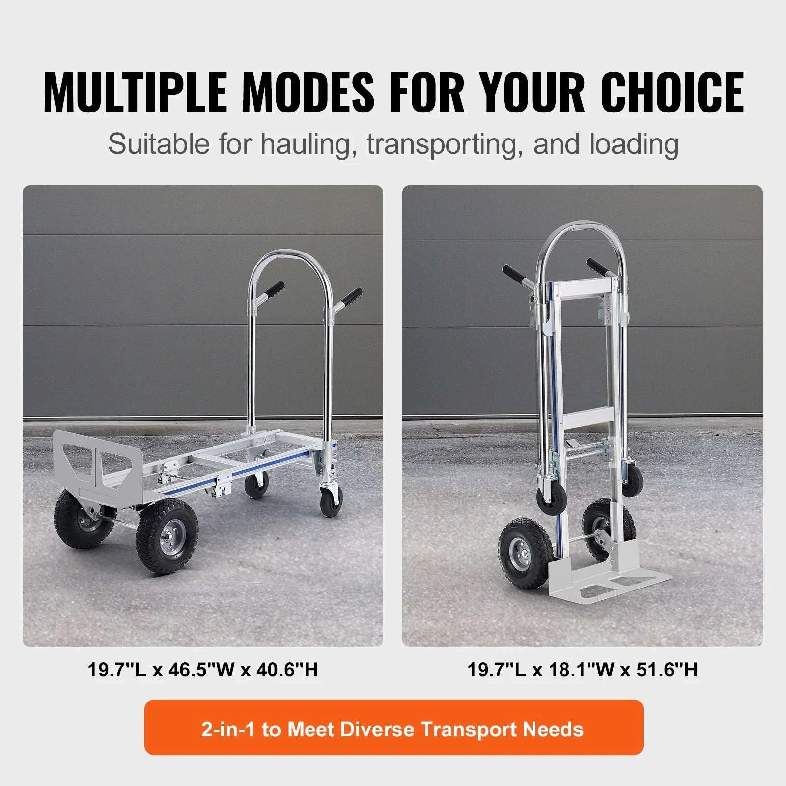 Folding Hand Truck 800 lb Convertible Dolly Cart for Heavy Moving-800lbs / CZECH REPUBLIC