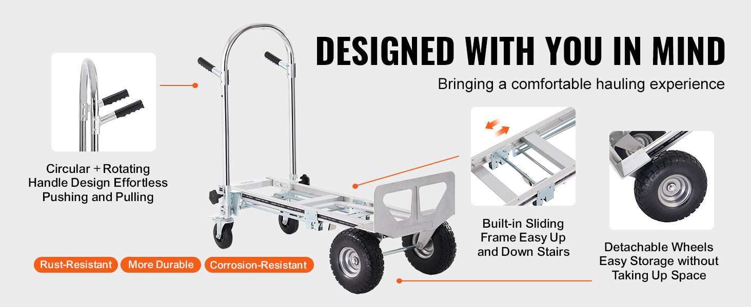 Folding Hand Truck 800 lb Convertible Dolly Cart for Heavy Moving-800lbs / CZECH REPUBLIC