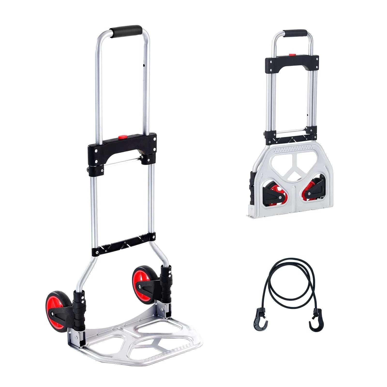 Folding Hand Truck Dolly 176 lb Aluminum Cart with Telescoping Handle-176 lbs / United States