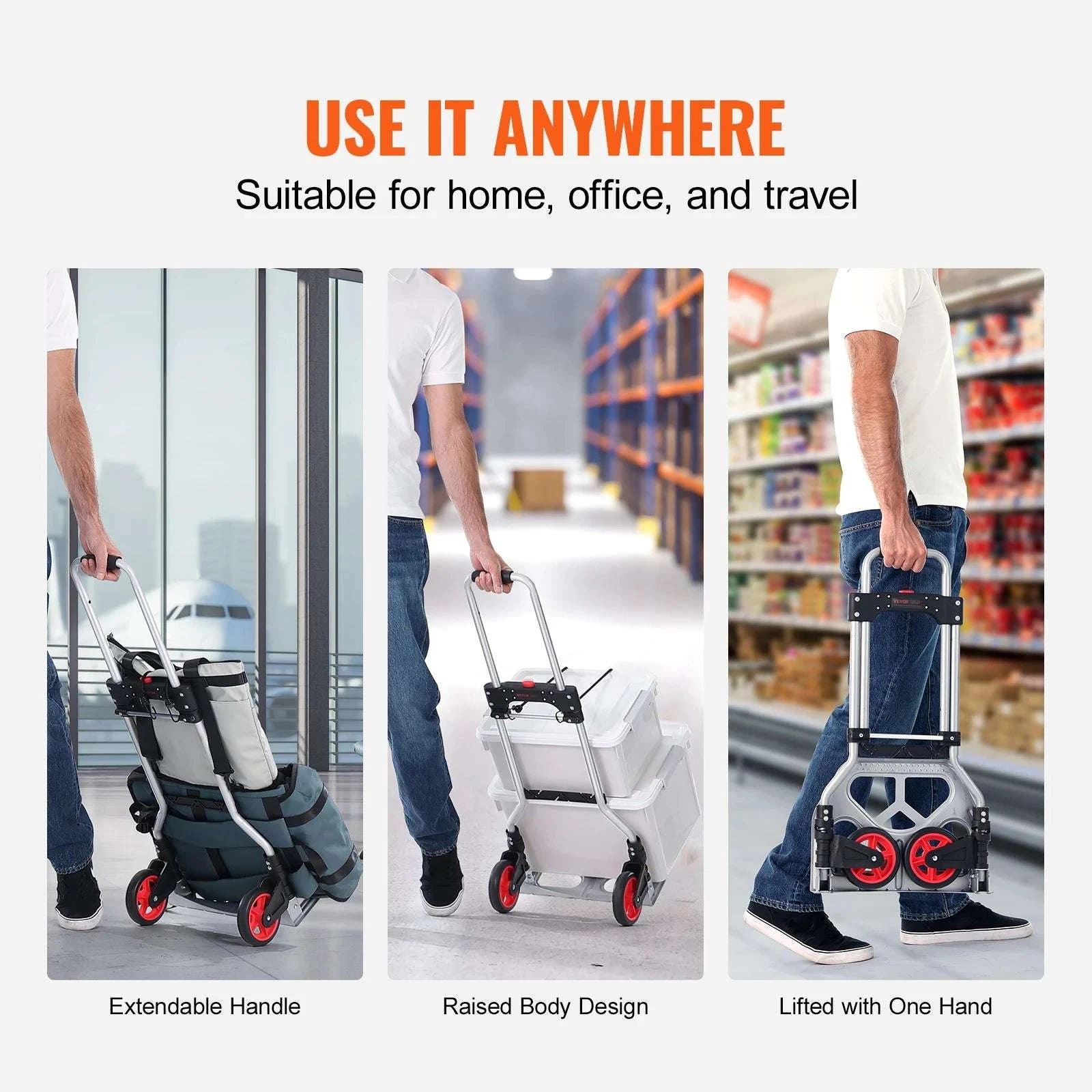 Folding Hand Truck Dolly 176 lbs Aluminum Stair Climbing Cart-176 lbs / Australia